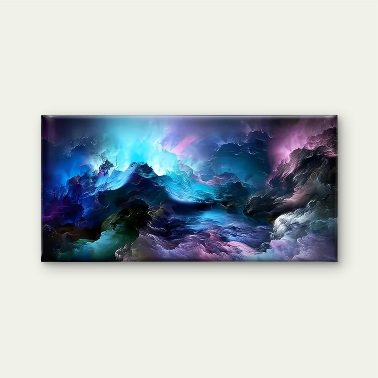 Vibrant Cosmic Smoke Clouds Wall Art Canvas Office Home Room Framed 120x60cm
