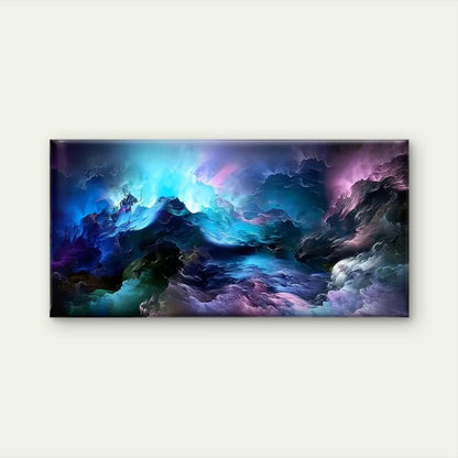 Vibrant Cosmic Smoke Clouds Wall Art Canvas Office Home Room Framed 120x60cm