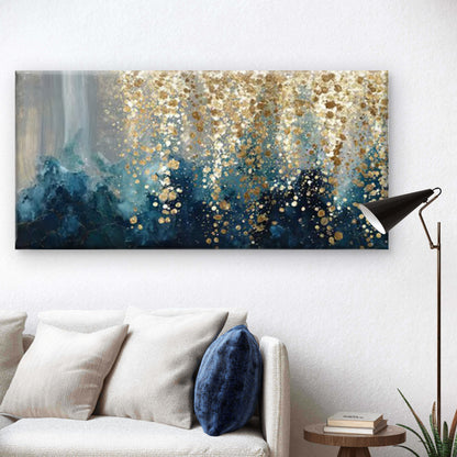 Blue Tones Abstract Painting Wall Art Canvas Office Home Room Framed 120x60cm