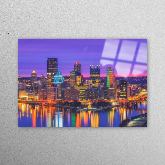 Pittsburgh Skyline North Shore Acrylic Glass Print Tempered Glass Wall Art 100% Made in Australia Ready to Hang