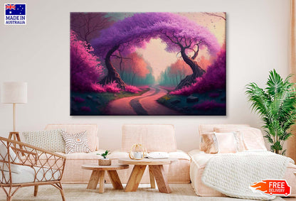 Magic Forest with Road, Beautiful Spring Wall Art Limited Edition High Quality Print