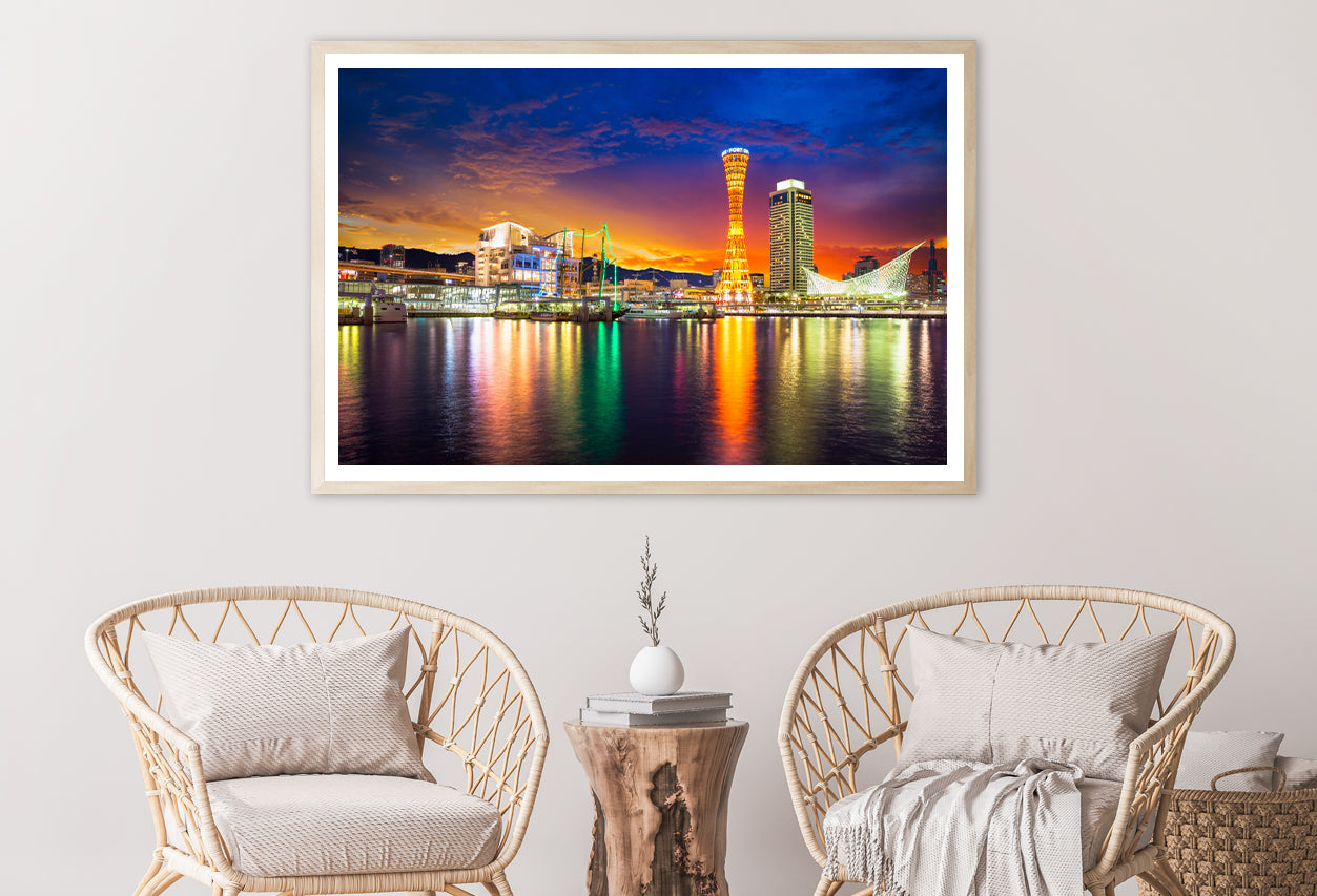 Orange And Blue Sky in Kobe Japan Home Decor Premium Quality Poster Print Choose Your Sizes