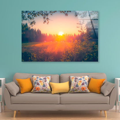 Summer Night Sunset View from Sotkamo, Finland Acrylic Glass Print Tempered Glass Wall Art 100% Made in Australia Ready to Hang - Bella Home Decor