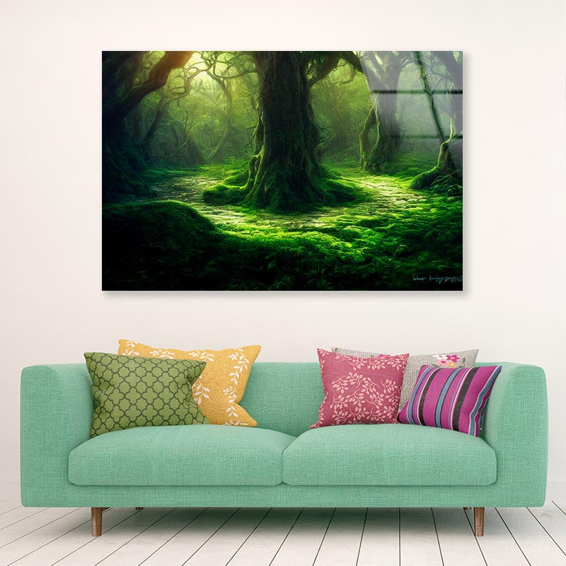 Natural Green Environment Tree Acrylic Glass Print Tempered Glass Wall Art 100% Made in Australia Ready to Hang