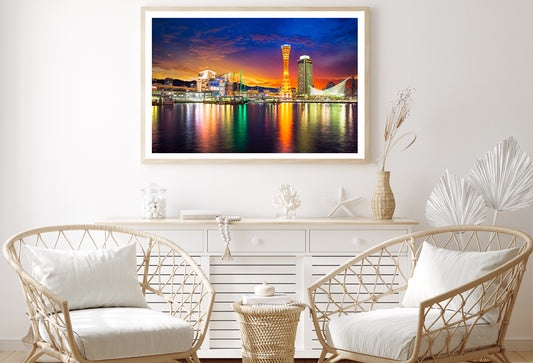 Orange And Blue Sky in Kobe Japan Home Decor Premium Quality Poster Print Choose Your Sizes