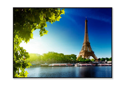 Seine In Paris with Eiffel Tower in Sunrise TimeHome Decor Premium Quality Poster Print Choose Your Sizes