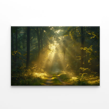 Sun Shining With Trees in a Forest Print 100% Australian Made - Bella Home Decor
