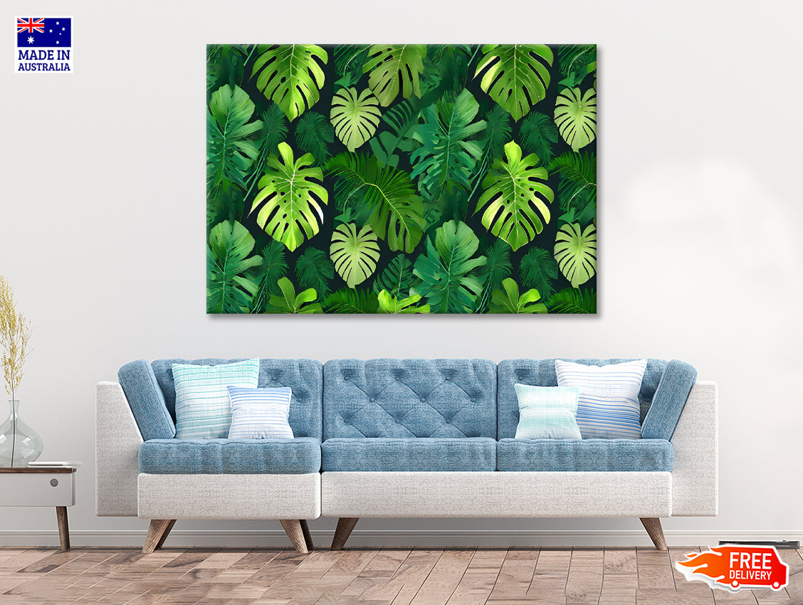 Green Leaves Feature Print 100% Australian Made - Bella Home Decor