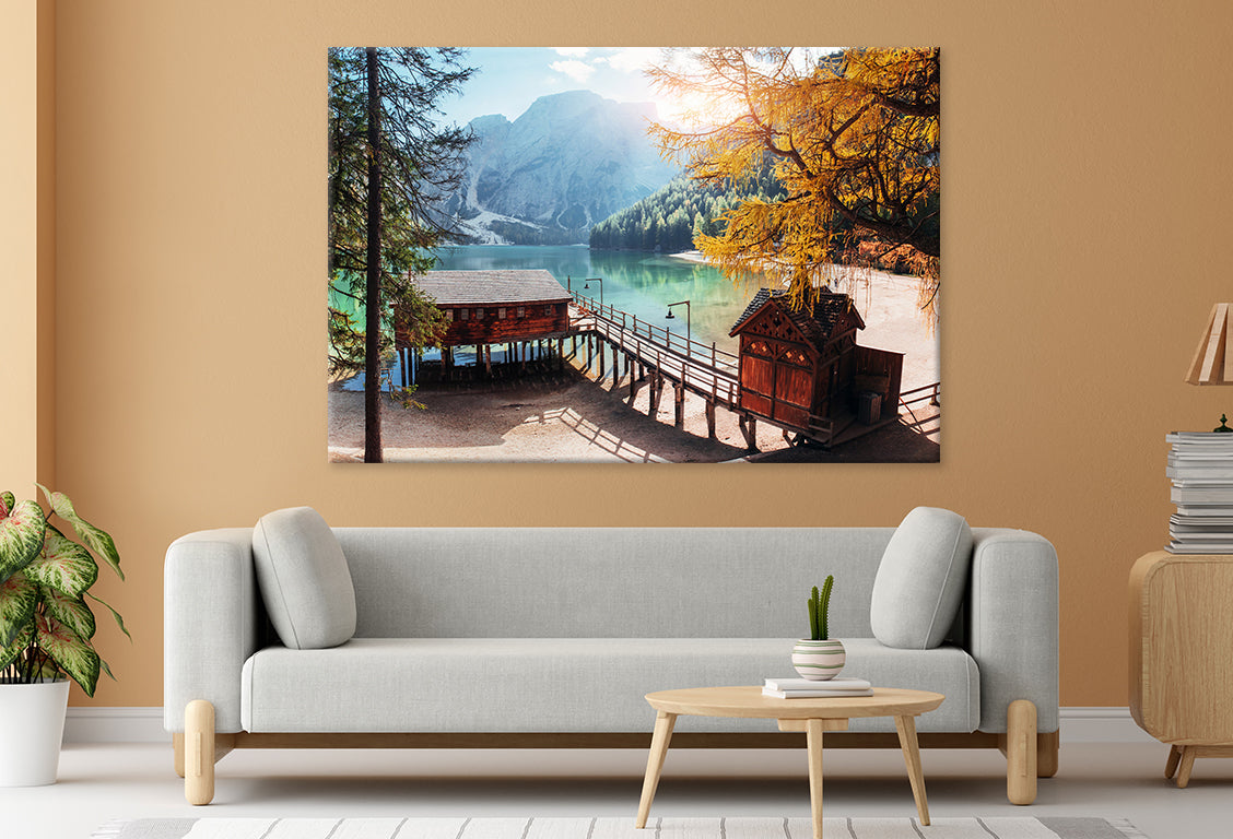 Scenic Mountain View with Pier Wall Art Decor 100% Australian Made