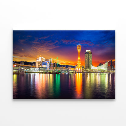 Orange And Blue Sky in Kobe Japan Print 100% Australian Made - Bella Home Decor