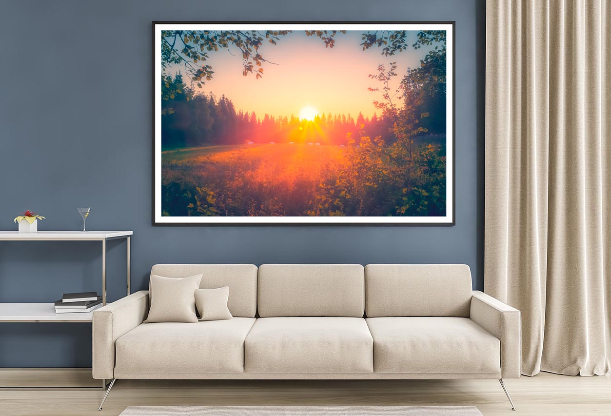 Summer Night Sunset View from Sotkamo, Finland Home Decor Premium Quality Poster Print Choose Your Sizes