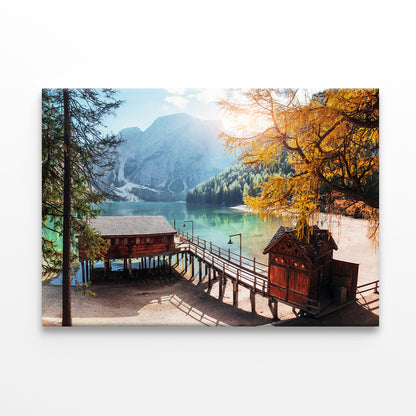 Scenic Mountain View with Pier Wall Art Decor 100% Australian Made