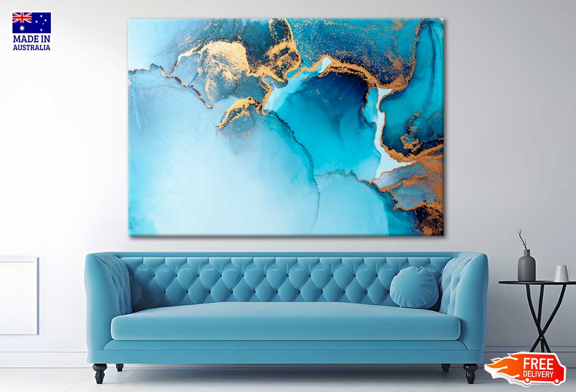 Blue Abstract Art Painting Print 100% Australian Made