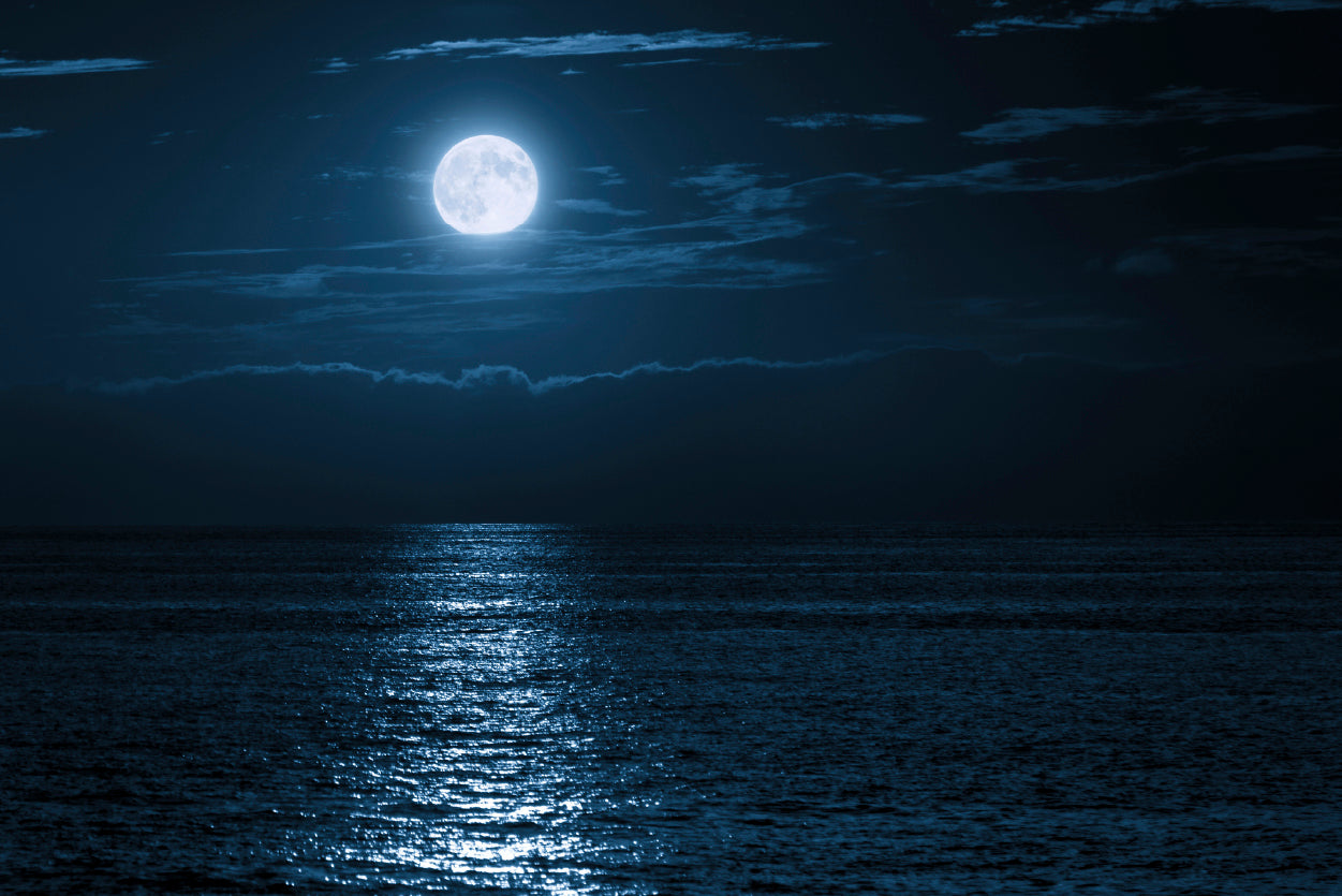 Moon In Night Sky Over the Sea Home Decor Premium Quality Poster Print Choose Your Sizes - Bella Home Decor