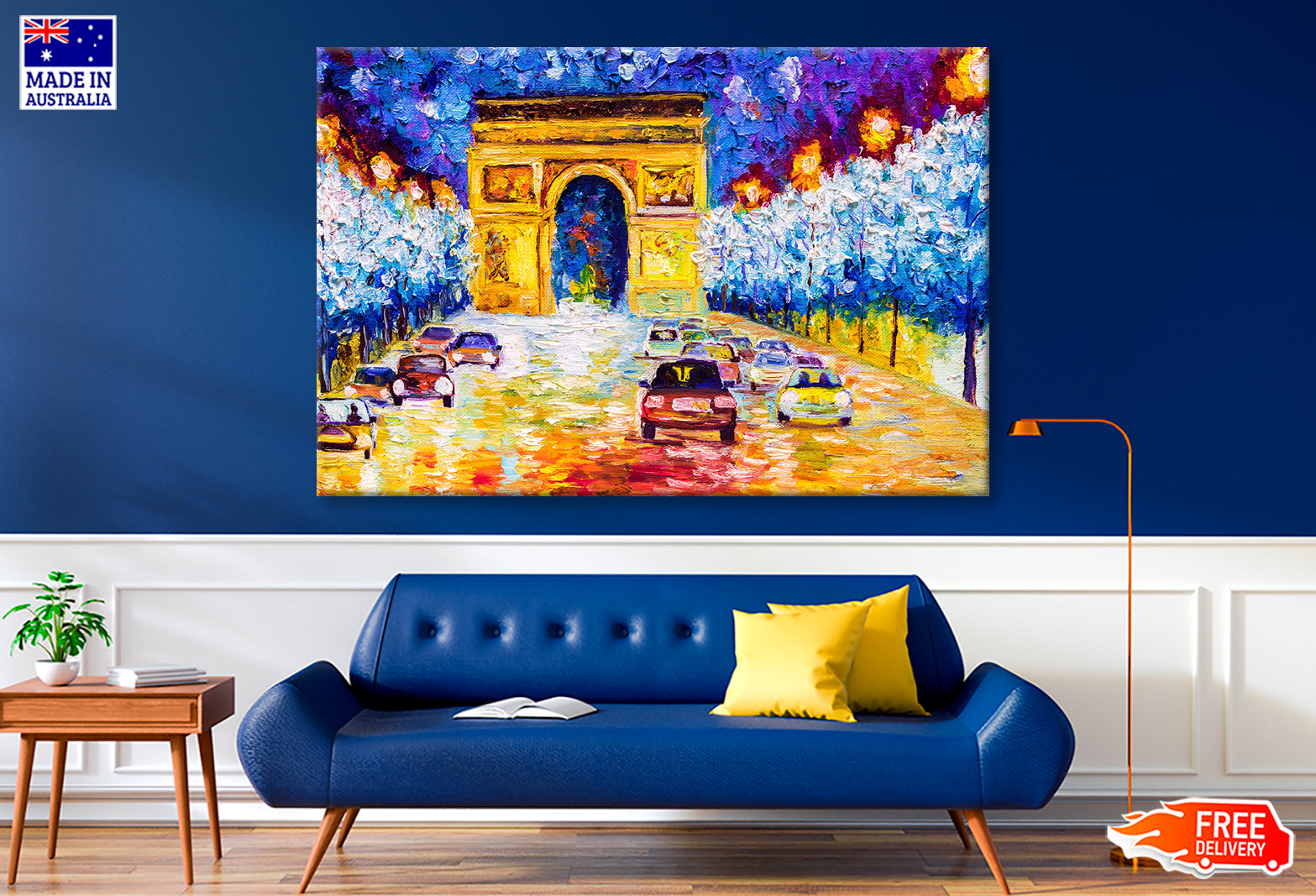 Street View of Arc de Trompe Paris Oil Painting Wall Art Limited Edition High Quality Print