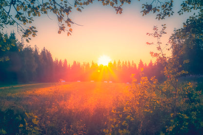 Summer Night Sunset View from Sotkamo, Finland Acrylic Glass Print Tempered Glass Wall Art 100% Made in Australia Ready to Hang - Bella Home Decor