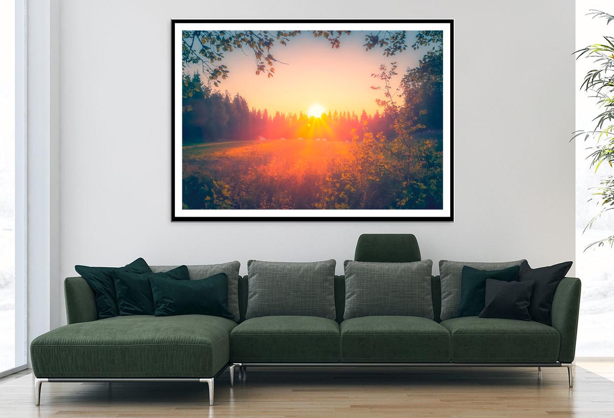 Summer Night Sunset View from Sotkamo, Finland Home Decor Premium Quality Poster Print Choose Your Sizes