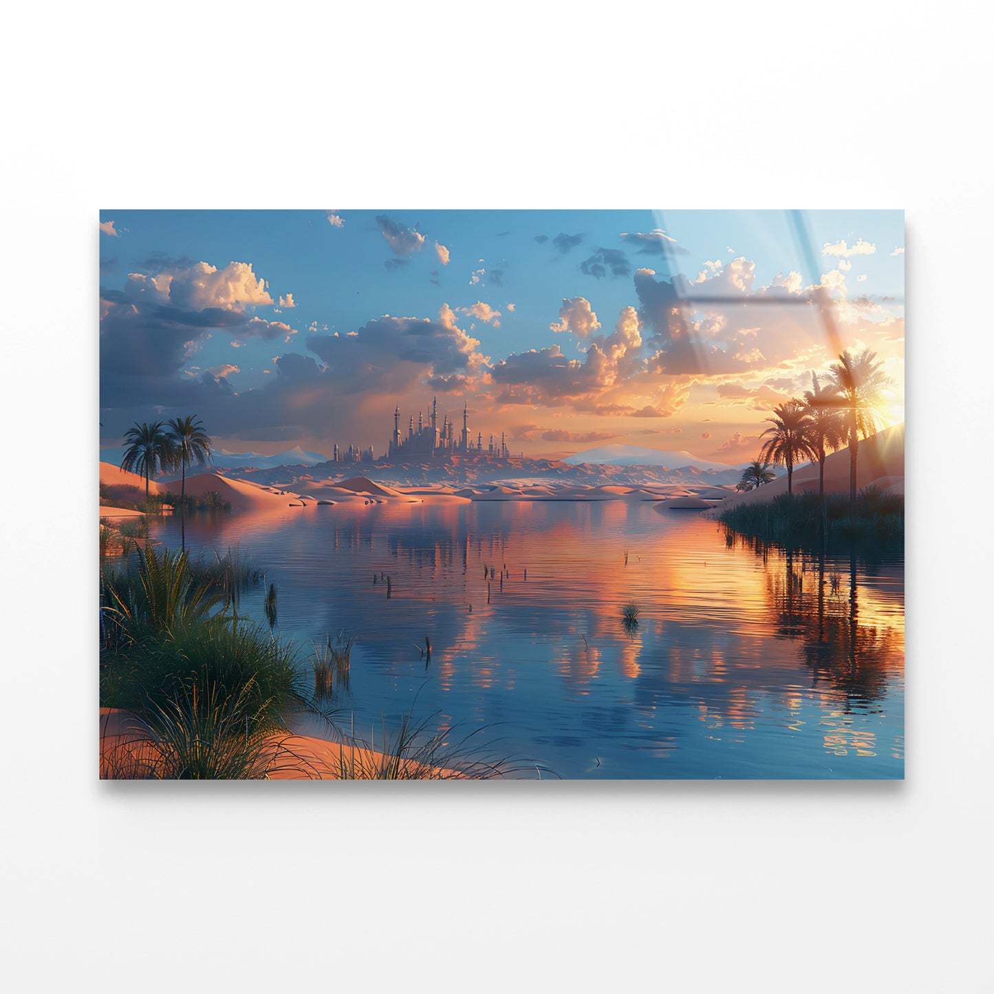 River, Trees, and a Sunset Acrylic Glass Print Tempered Glass Wall Art 100% Made in Australia Ready to Hang - Bella Home Decor