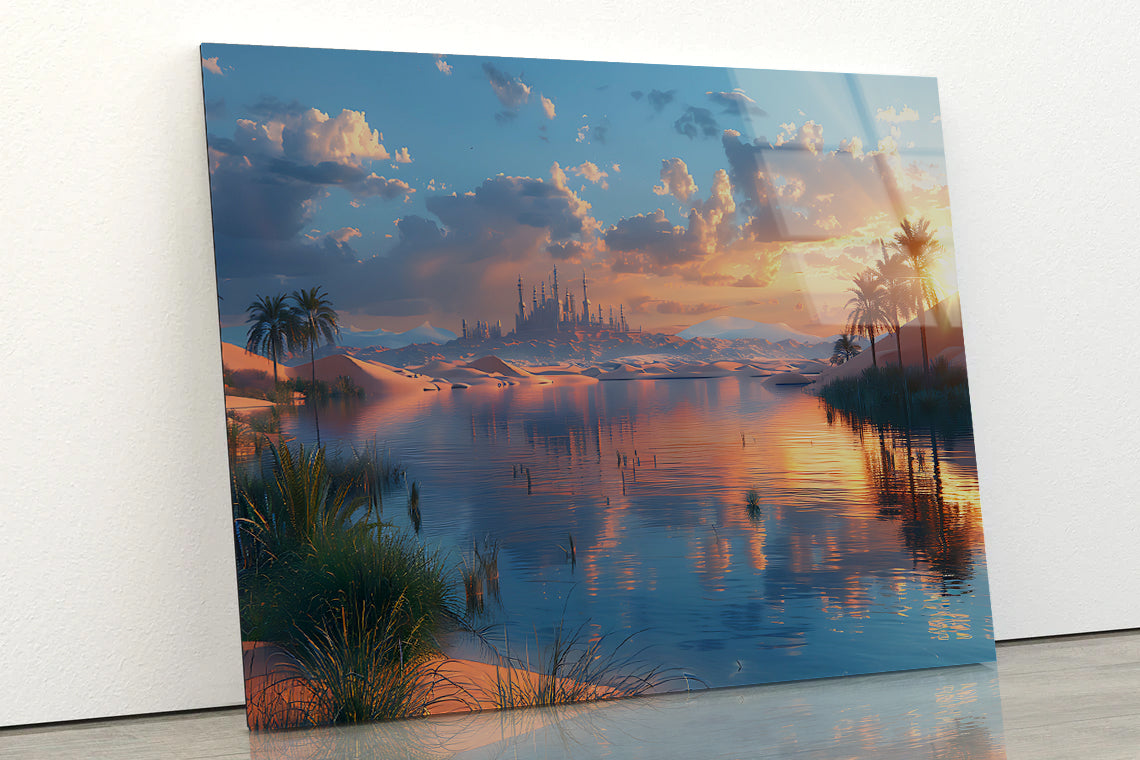 River, Trees, and a Sunset Acrylic Glass Print Tempered Glass Wall Art 100% Made in Australia Ready to Hang - Bella Home Decor