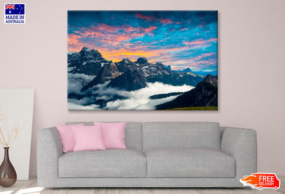 Mountain At Sunrise Time Wall Art Decor 100% Australian Made