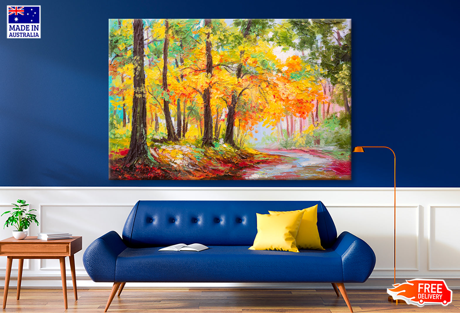 Colorful Autumn Forest Oil Painting Wall Art Limited Edition High Quality Print