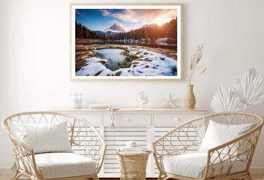 Morning Scenic In Lake Antorno Home Decor Premium Quality Poster Print Choose Your Sizes