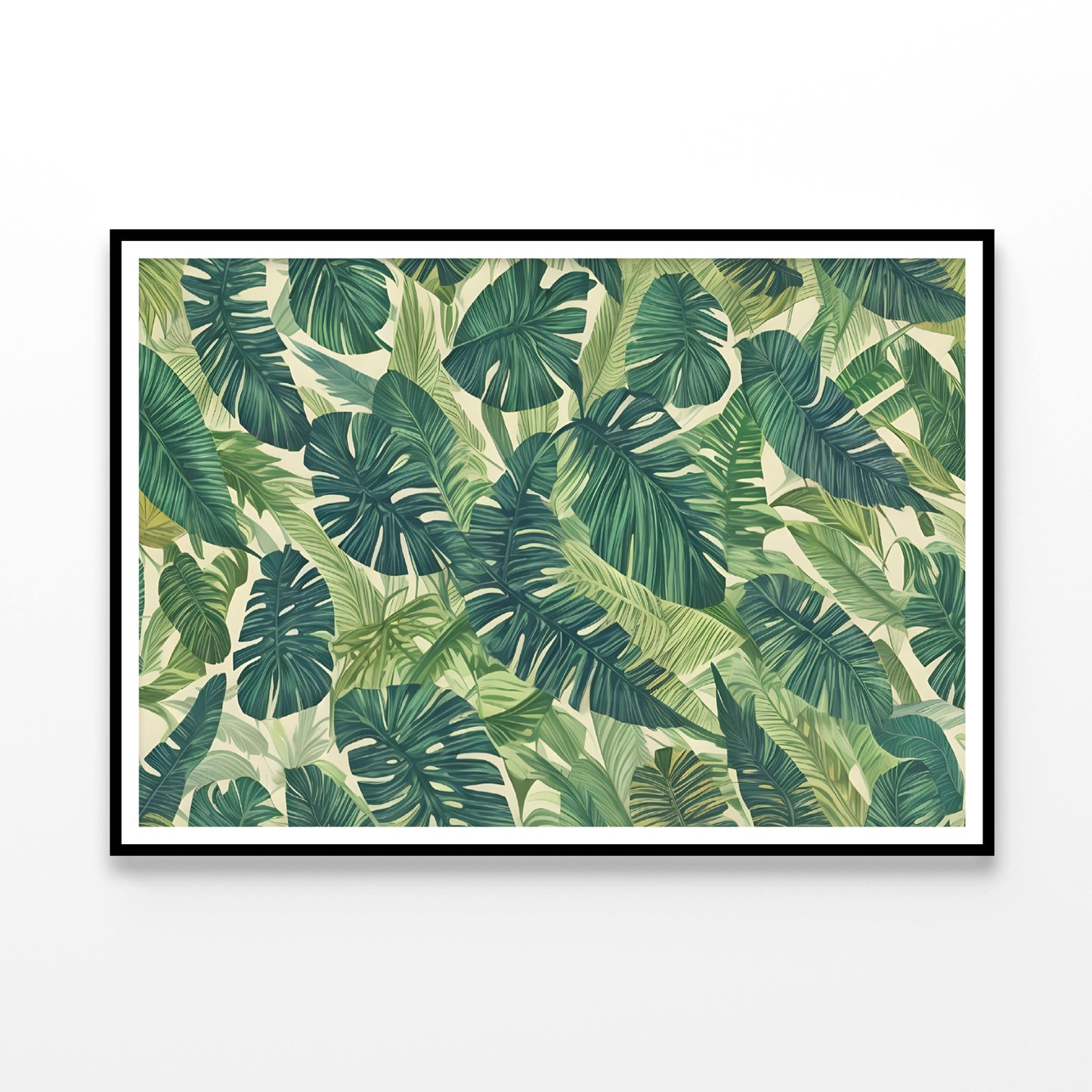 Lush Green Leaves Set, Tropical Jungle Home Decor Premium Quality Poster Print Choose Your Sizes