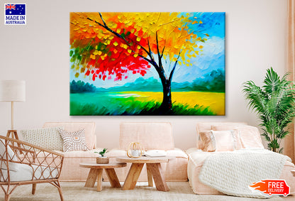 Semi Abstract Image Of Tree Oil Painting Wall Art Limited Edition High Quality Print