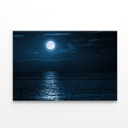 Moon In Night Sky Over the Sea Print 100% Australian Made - Bella Home Decor
