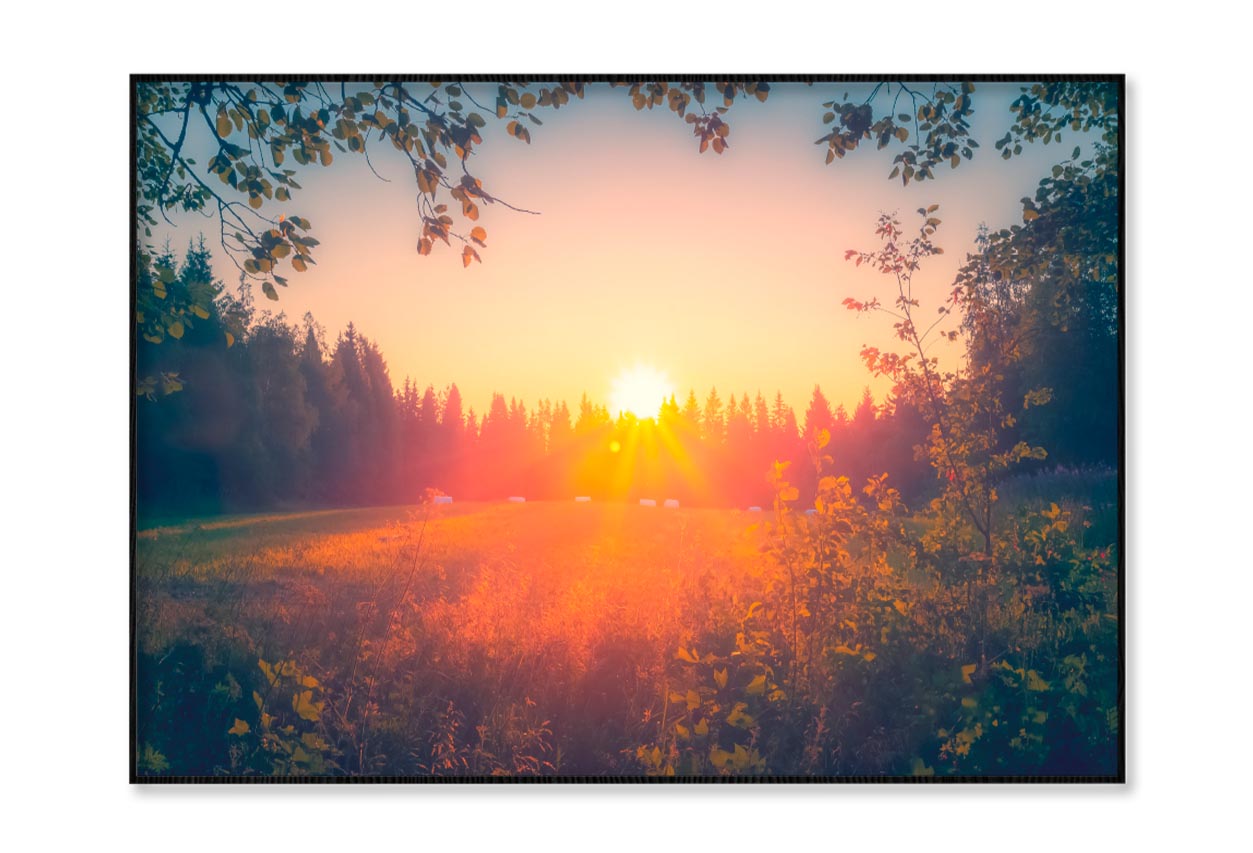 Summer Night Sunset View from Sotkamo, Finland Home Decor Premium Quality Poster Print Choose Your Sizes