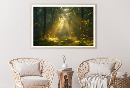 Sun Shining With Trees in a Forest Home Decor Premium Quality Poster Print Choose Your Sizes - Bella Home Decor