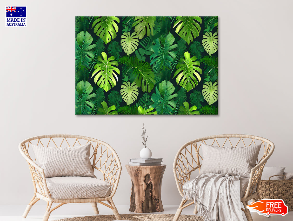 Green Leaves Feature Print 100% Australian Made - Bella Home Decor