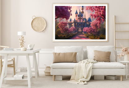 A Castle Surrounded By Trees, Sky & Flowers Home Decor Premium Quality Poster Print Choose Your Sizes