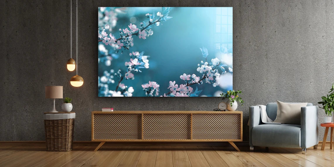 Blossom Flowers Branch UV Direct Aluminum Print Australian Made Quality