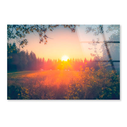 Summer Night Sunset View from Sotkamo, Finland Acrylic Glass Print Tempered Glass Wall Art 100% Made in Australia Ready to Hang - Bella Home Decor