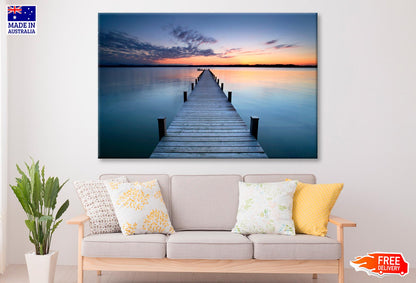 Woman Meditating at The End of The Jetty  Wall Art Decor 100% Australian Made - Bella Home Decor