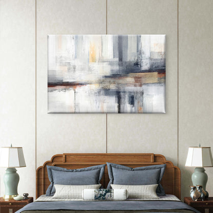 Neutral Brown Grey Abstract Painting Wall Art Decor 100% Australian Made