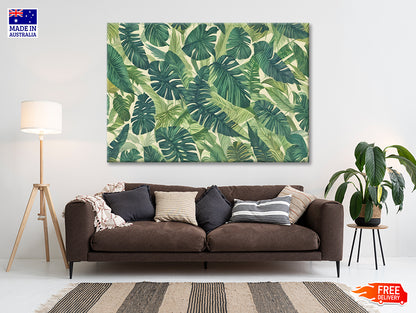 Lush Green Leaves Set, Tropical Jungle Print 100% Australian Made - Bella Home Decor