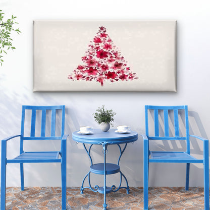 Abstract Floral Christmas Tree Wall Art Canvas Office Home Room Framed 120x60cm