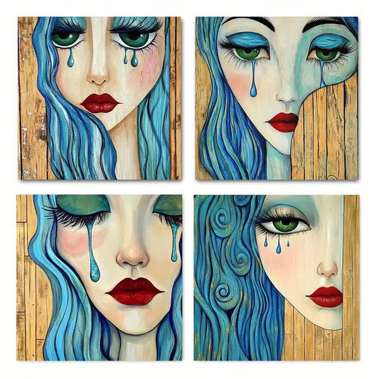 4pcs Hang Stunning Ballerin Wall Art Canvas Framed