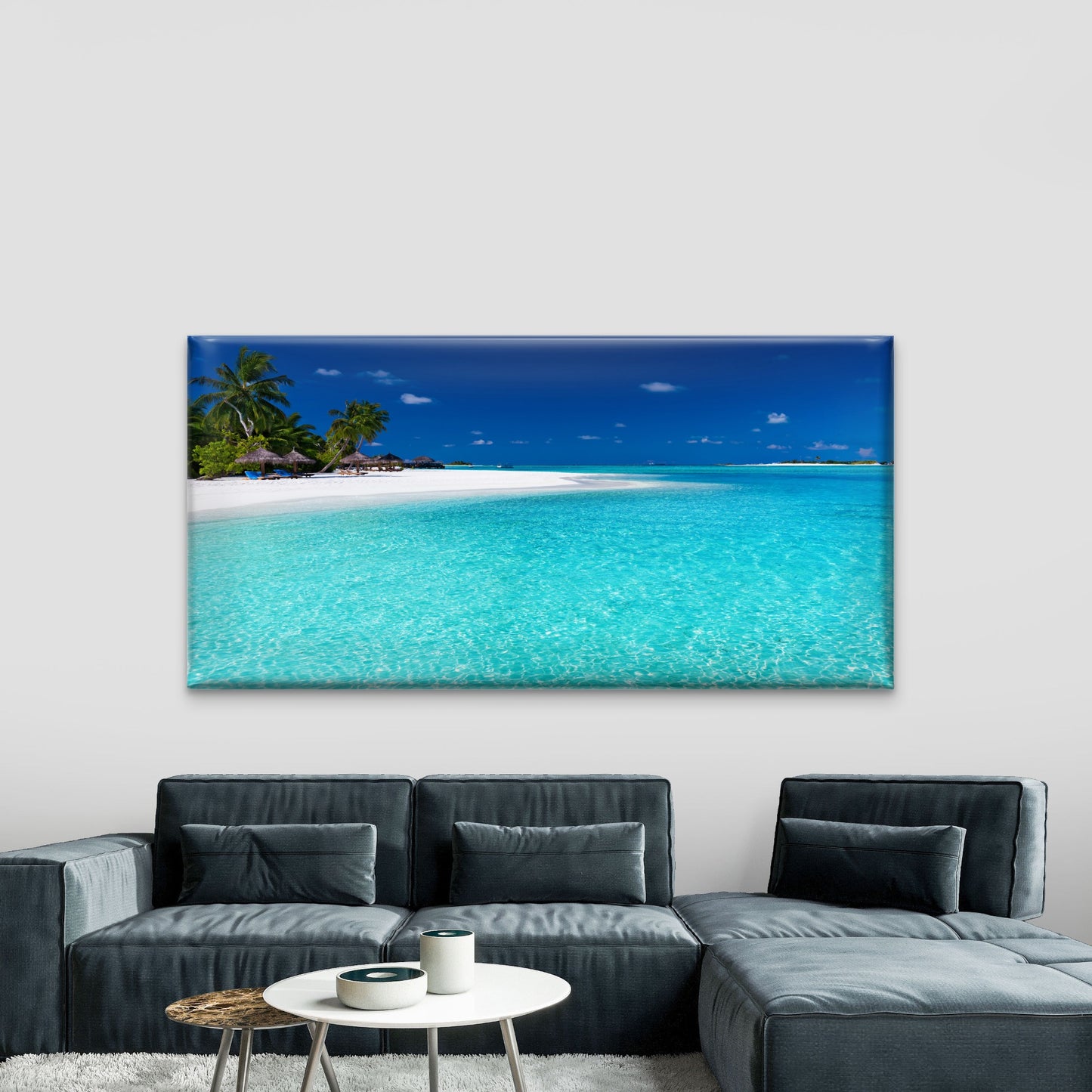 Perfect Tropical Beach Paradise Wall Art Canvas Office Home Room Framed 120x60cm