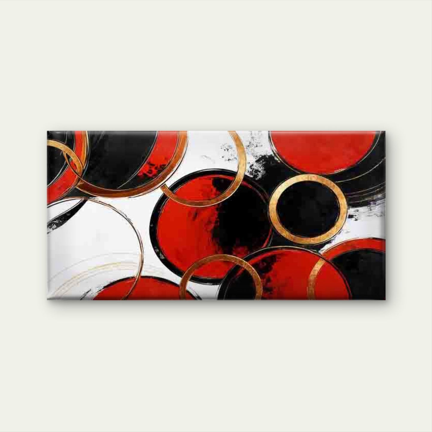 Abstract Red Black And Golden Wall Art Canvas Office Home Room Framed 120x60cm - Bella Home Decor