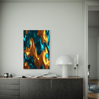 Abstract River Scene with Vibrant Hues 60x90cm Metal Print Ready to Hang