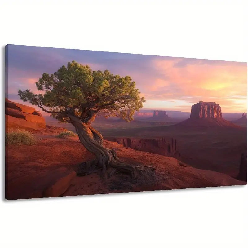 Dawn Sunset Vibrant Sky & Rock Formations Wall Art canvas office home room framed 120x60cm - Bella Home Decor