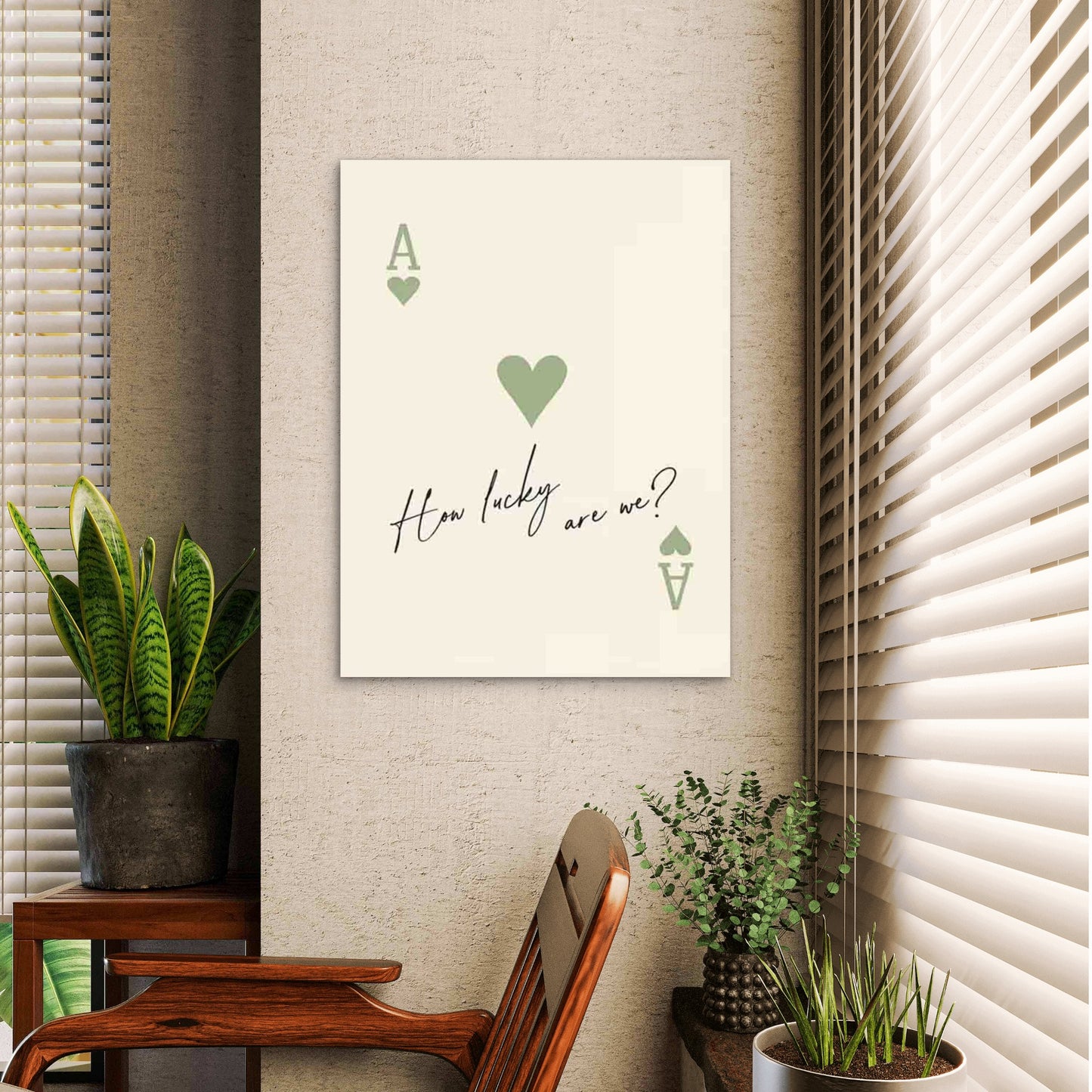 Retro Ace of Hearts 40x60cm Metal Print Ready to Hang - Bella Home Decor