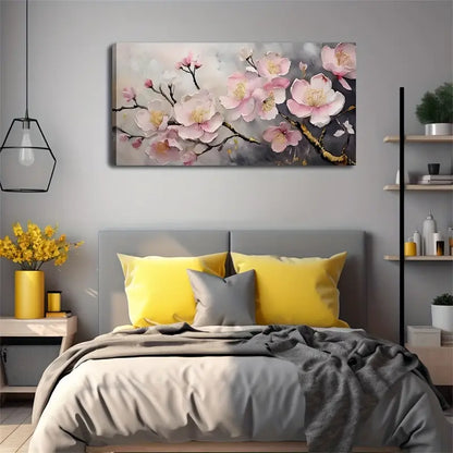 Bouquet Of Pink Flowers  wall canvas office home room framed 120x60cm - Bella Home Decor