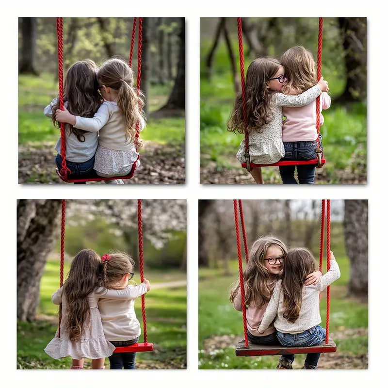 4pcs Little Girl In Swin Wall Art Canvas Framed