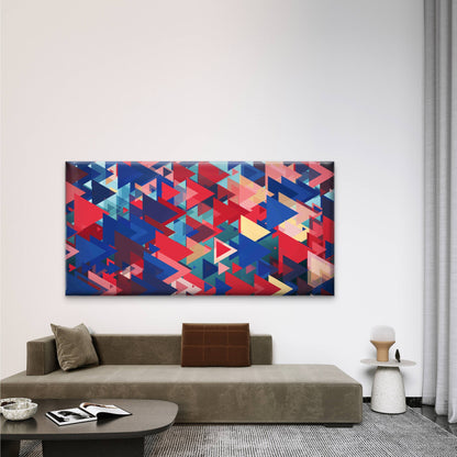 Abstract Geometric Triangles Wall Art Canvas Office Home Room Framed 120x60cm
