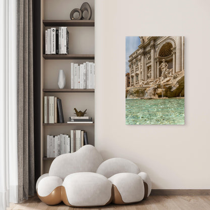 Trevi Fountain Famous Baroque Fountain In Rome Italy 40x60cm Metal Print Ready to Hang