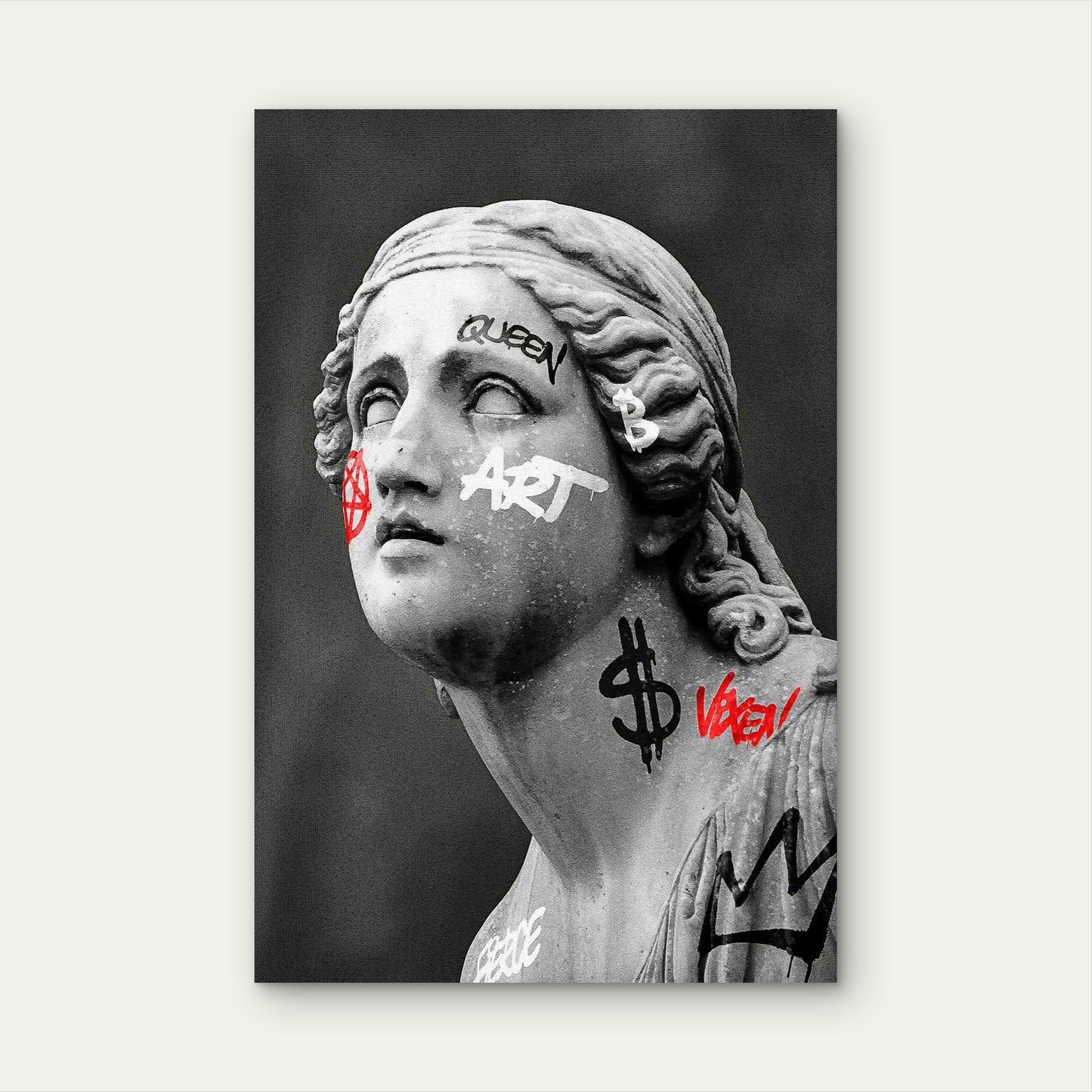 Greek Goddess Statue Graffiti Tattoos 60x90cm Metal Print Ready to Hang
